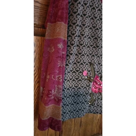 ANU by Natural Women’s Floral Embroidered Boho Shirt Sz XL - Picture 3 of 8